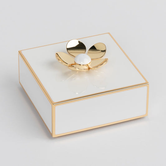 Make it Pop Floral Jewelry Box by Kate Spade - White and Gold