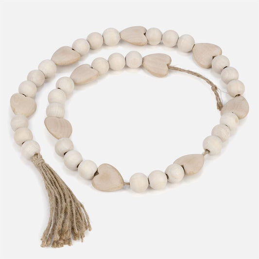 Natural Bead Garland with Tassel by Attitude Imports