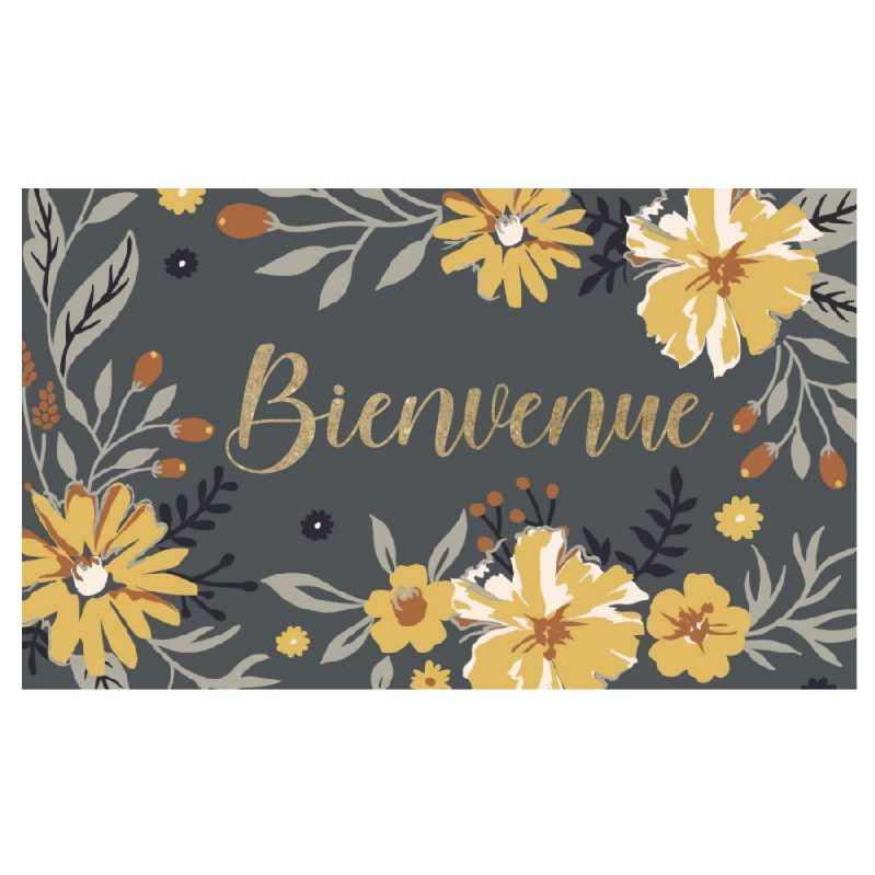 Bienvenue Yellow Flowers Coir Mat